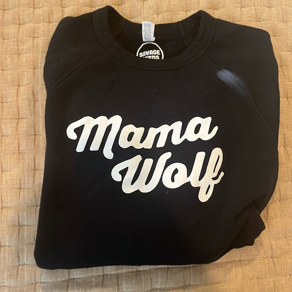 Savage seeds “mama wolf” crewneck sweatshirt small